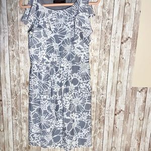 The Limited light gray and white dress FREESHIP